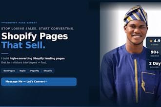 design a high converting shopify landing page, product page using gempages replo