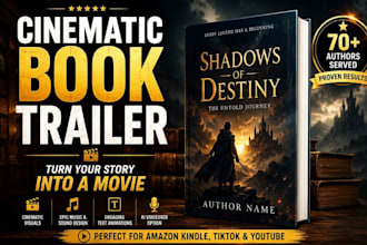 create an epic cinematic book trailer for amazon kindle or any novel