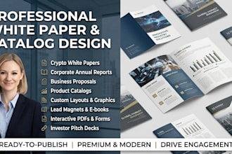 design product catalog, crypto whitepaper annual report roadmap, charts ico docs