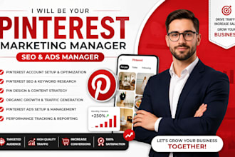 be your pinterest marketing manager SEO and ads manager for your business
