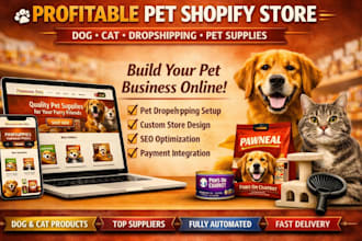 build a profitable pet shopify store, dog cat dropshipping website, pet supplies