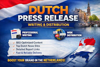 write and distribute professional dutch press releases to new sites