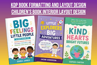 do kids interior book layout formatting children book paperback cover design