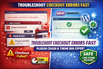 troubleshoot woocommerce checkout errors, plugin crashes theme bugs