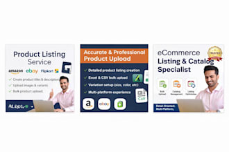 create professional product listings on amazon, ebay, flipkart, and myntra