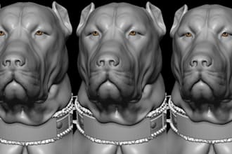 realistic 3d dog sculpt for 3d printing stl custom pet model zbrush animal model