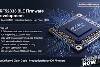 design nrf connect sdk embedded firmware, ble nrf52833 custom board engineer