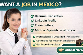 translate and localize your resume and linkedin to mexican spanish for jobs