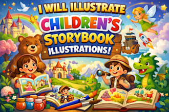 illustrate children story book illustration, kids book, storybook illustration