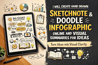 create hand drawn sketchnote doodle infographic online and visual summaries pro