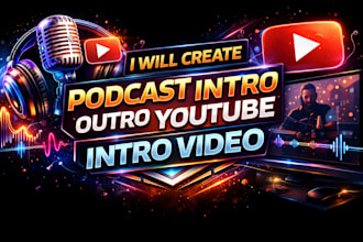 create podcast intro outro and youtube intro video