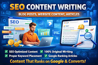 write SEO content, blog posts, website content, and articles