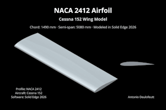 create a 3d cad model of any naca airfoil profile in solid edge
