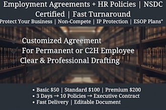 draft a custom employment agreement with company policies for your business
