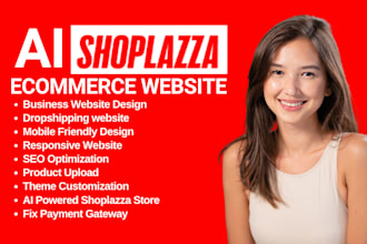 build ai powered shoplazza ecommerce website theme design dropshipping store