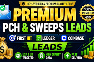 generate premium first hit pch sweeps takes leads ledger leads, coin base leads