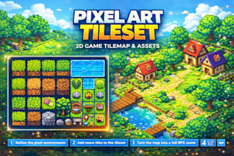 create pixel art tileset, tilemap, and game assets for your game