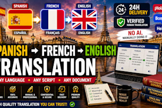 manually translate spanish to french to english