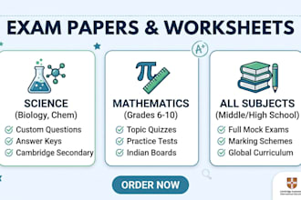 create cambridge lower secondary exam papers for all subject