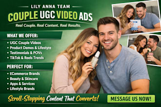 create ugc couple video ads for your social media and brand