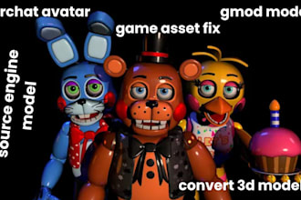 port, convert, fix 3d model for gmod,sfm, vrchat, source engine