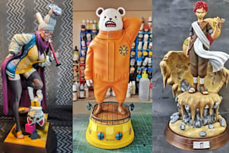 3d print and paint anime figure resin action figure 3d statue miniature painting