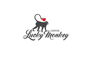 create lucky monkey coffee logo