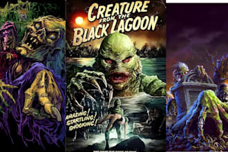 retro vintage poster 70s 80s music album cover comic poster cover movie horror