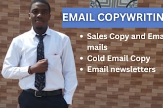 write high converting sales emails, cold emails and newsletters
