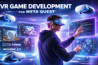 develop VR games for oculus meta quest 2, 3, pro using unity, unreal engine 5