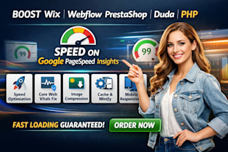 boost wix webflow prestashop duda PHP speed on google page speed insight