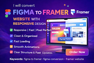 convert figma to framer website with responsive design