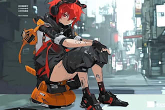 design anime character , cyberpunk character