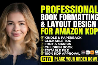 kdp book formatting and layout design for print and kindle