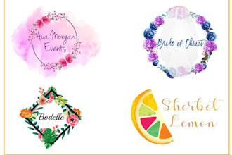 design an hand painted watercolor logo for your brand