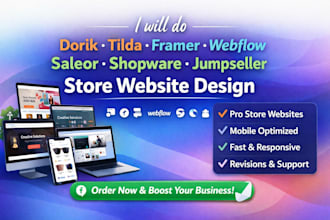 build dorik tilda framer webflow saleor shopware jumpseller store website design