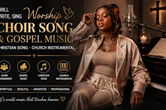 write,sing worship choir song, gospel music, christian song, church instrumental