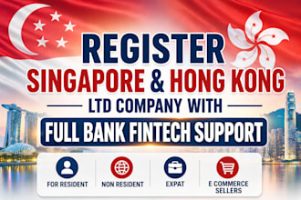 register hong kong singapore ltd company with fintech support, residents, expats