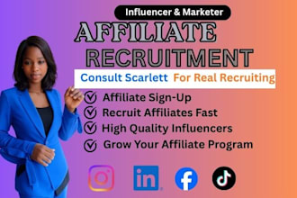 recruit affiliates and influencers for affiliate marketing program