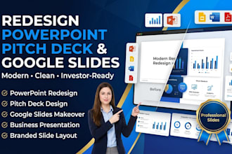 redesign powerpoint presentation ppt presentation, pitch deck, and google slides