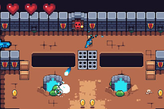 develop stylized unity 2d pixel art game, interactive 2d topdown game for PC