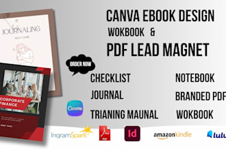 design lead magnet branded pdf checklist guide fitness ebook workbook in canva