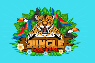 design awesome jungle masks logo only 14 hours