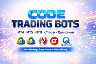 code ninjatrader trading bot or trade copier on mt5 mt4, nt8, ctrader, quantower