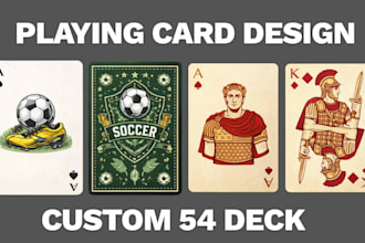 do custom playing card design, poker cards, 54 playing card deck, card game art