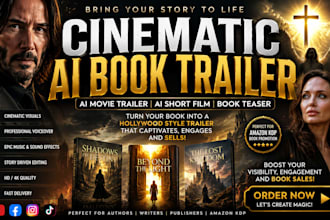 create cinematic ai book trailer video for book promotion