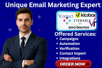create kickbox, zerobounce, vertical response, icontact, iterable campaigns