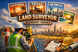 california tx new york city fl stamp land surveyor, boundary survey
