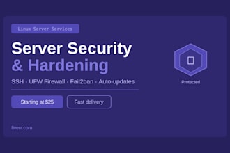 set up a secure linux server with firewall and hardening