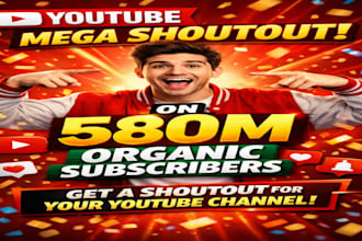 shoutout youtube channel on 580m organic subscriber